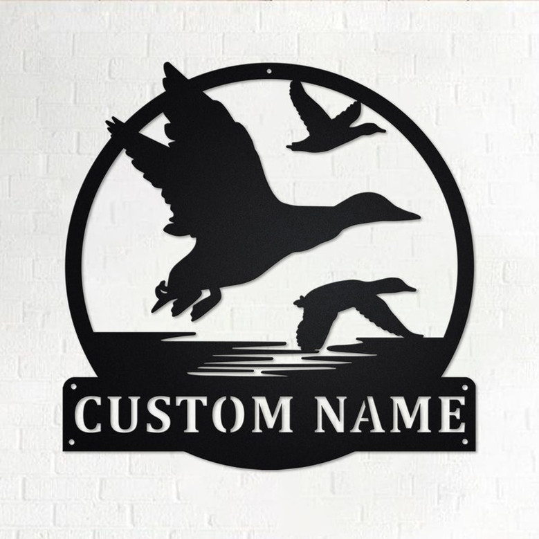 Custom Flying Ducks Metal Wall Art, Personalized Ducks Name Sign Decoration For Room, Fly Ducks Home Decor, Custom Fly Ducks, Fly Ducks