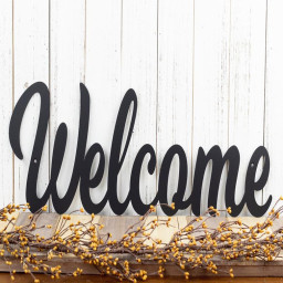 Metal Welcome Sign Farmhouse Decor Outdoor Wall Art Welcome Sign For Front Porch Lake House Decor Matte Black Show