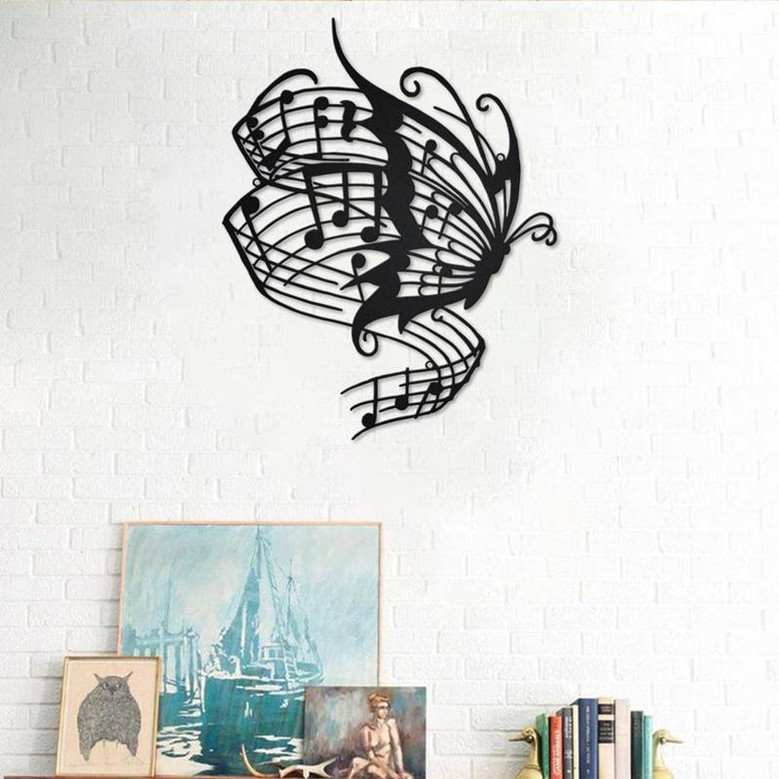 Butterfly Music Metal Wall Art, Butterfly Music Decoration For Room, Butterfly Music Home Decor, Butterfly Music, Music Teacher Gift