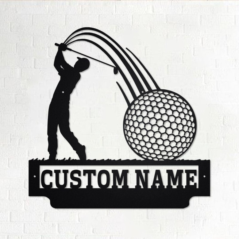 Custom Golfer Metal Wall Art, Personalized Golfer Name Sign Decoration For Room, Golfing Home Decor, Custom Golfer, Golfer Metal Decor