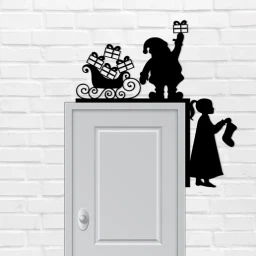 Christmas Door Corner Metal Sign