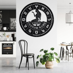 Custom Virgo Zodiac Metal Wall Art, Personalized Virgo Zodiac Name Sign Decoration For Room, Horoscope Home Decor, Custom Virgo Zodiac