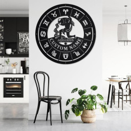 Custom Aquarius Zodiac Metal Wall Art, Personalized Aquarius Name Sign Decoration For Room, Horoscope Home Decor, Custom Aquarius Zodiac