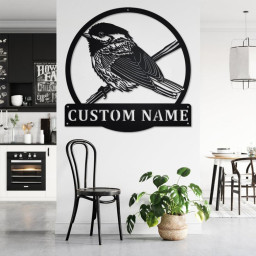 Custom Chickadee Bird Metal Wall Art, Personalized Chickadee Name Sign Decoration For Room, Chickadee Home Decor, Custom Chickadee,Chickadee
