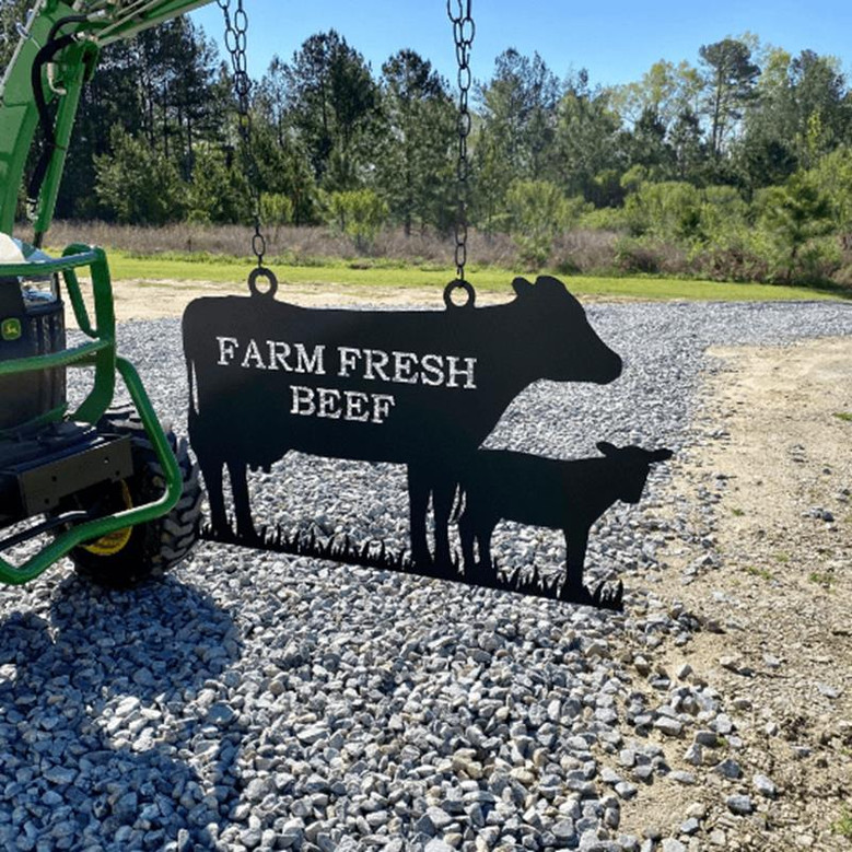 Personalized Angus Cow Farm Sign Cut Metal Sign Metal Wall Art Metal House Sign