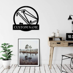 Personalized Cornhole Monogram Metal Sign Art , Custom Cornhole Metal Sign, Cornhole Lover Sign Decoration For Living Room