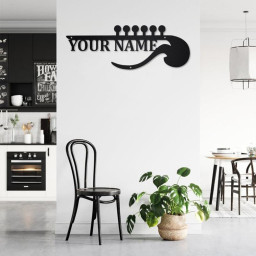 Custom Guitar Musical instrument Metal Wall Art, Personalized Guitar Teacher Name Sign Decoration For Room, Guitar Home Decor, Custom Guitar