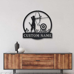 Personalized Archery Sport Monogram Metal Sign Art | Custom Archery Sport Metal Sign | Hobbie Gifts | Sport Gift | Birthday Gift