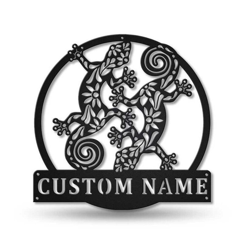Personalized Gecko The Lizard Metal Sign Art | Custom Gecko The Lizard Metal Sign