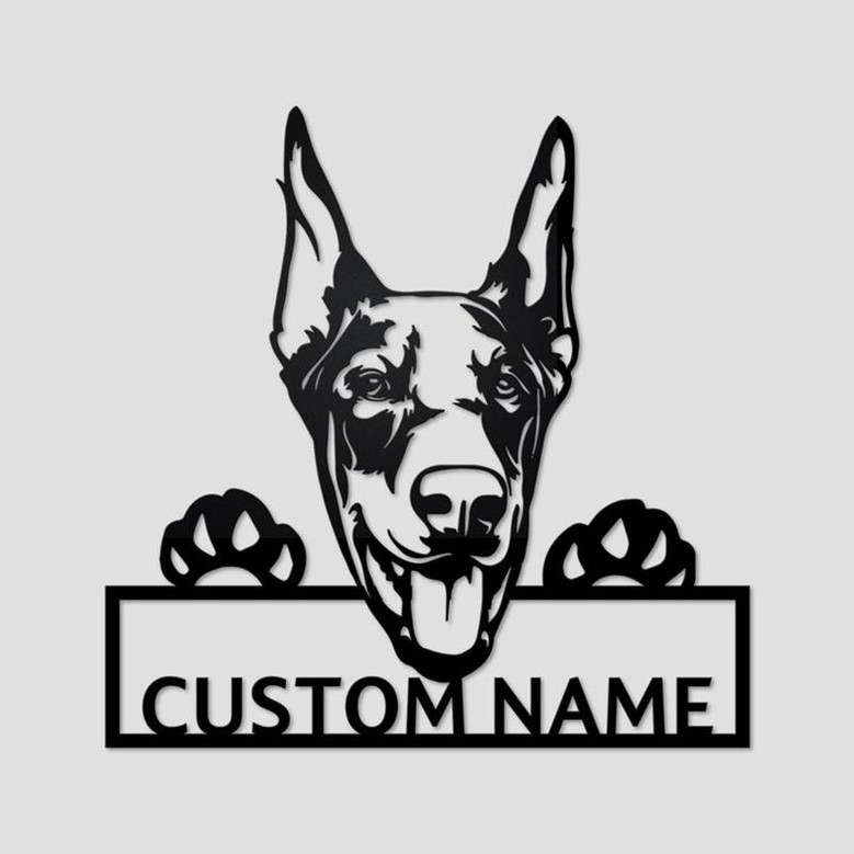Personalized Doberman Dog Metal Sign | Doberman Dog Metal Wall Art | Dog Metal Sign| Doberman Dog Gift | Doberman Dog Lover Gift | Doberman