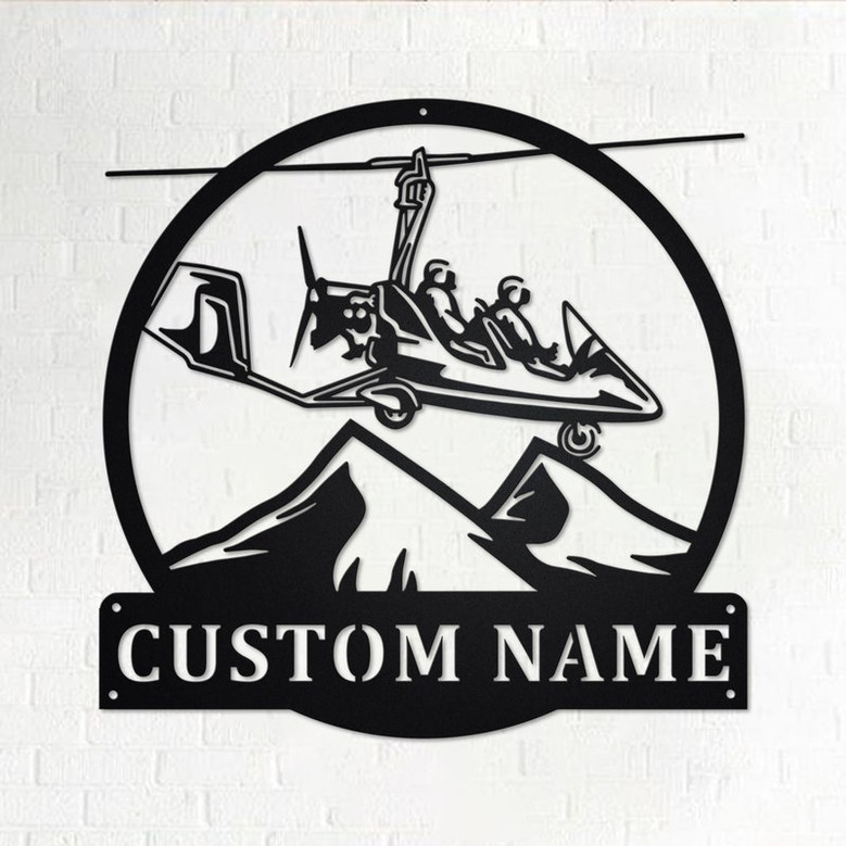 Custom Gyrocopter Metal Wall Art, Personalized Gyrocopter Name Sign Decoration For Room, Gyrocopter Metal Home Decor, Custom Gyrocopter