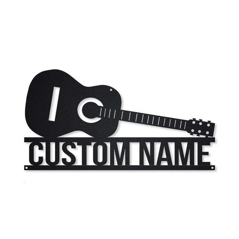 Personalized Guitar Acoustic Metal Sign Art | Guitar Acoustic Metal Wall Art | Bedroom Decor | Custom Guitar Decoration