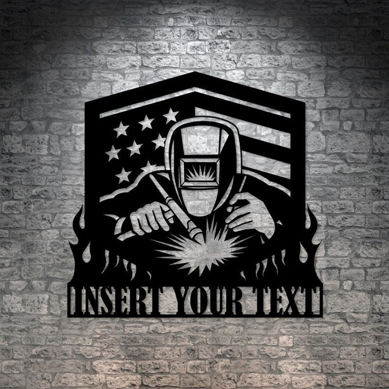 Welder Personalized Metal Sign Gift, Welder Metal Wall Sign