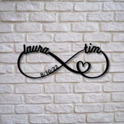 Personalized Infinity Metal Sign, Metal Established infinity Sign, Housewarming Gift, Door Hanger, Wedding Gift, Metal Monogram Sign