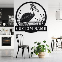 Custom Pelican Metal Wall Art, Personalized Pelican Name Sign Decoration For Room, Pelican Metal Home Decor, Custom Pelican, Pelican Animals