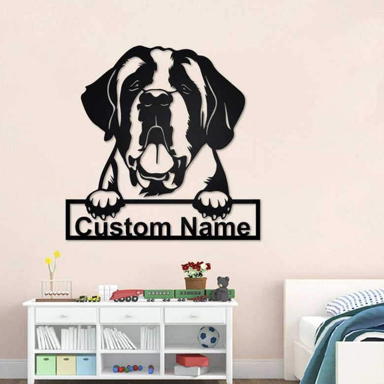 Personalized St Bernard Dog Metal Sign | St Bernard Dog Metal Wall Art | Dog Metal Sign | St Bernard Dog Gift | Dog Lover | St Bernard Dog