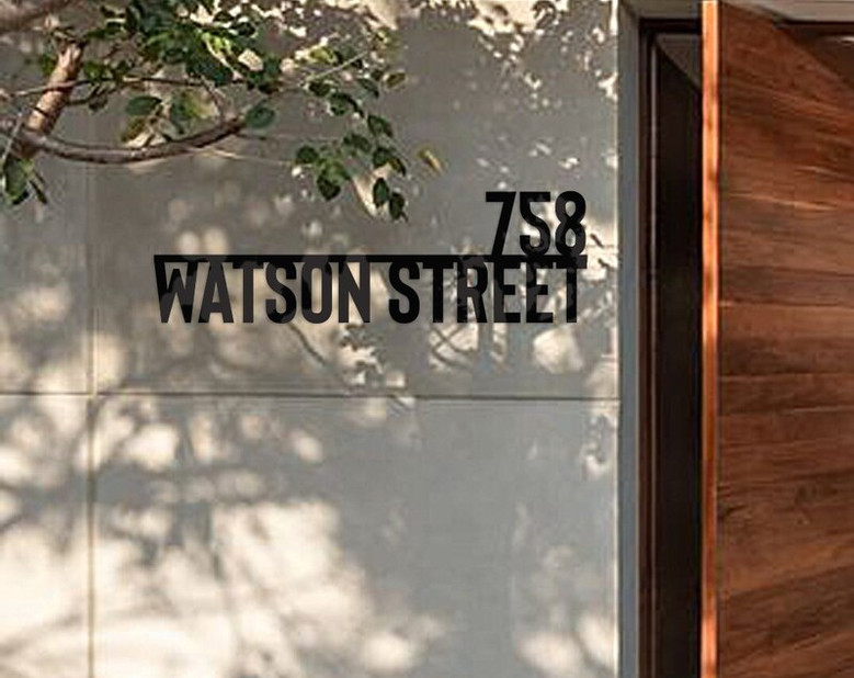 Custom Metal Family Name Sign, Personalized Metal Address Sign, Custom Workshop Name Sign