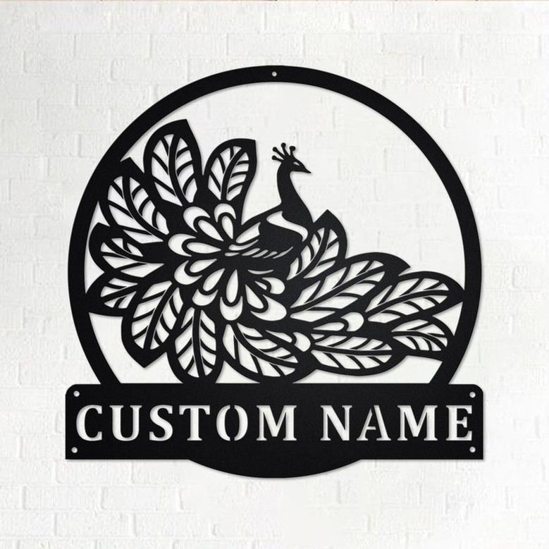 Custom Peacock Metal Wall Art, Personalized Peacock Name Sign Decoration For Room, Peacock Metal Home Decor, Custom Peacock, Peacock Animals