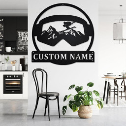 Custom Ski Goggles Metal Wall Art, Personalized Skier Name Sign Decoration For Room, Ski Goggles Home Decor, Custom Ski Goggles, Skier Gift