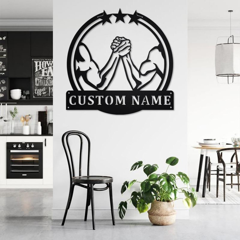 Personalized Arm Wrestling Metal Sign | Arm Wrestling Metal Wall Art | Arm Wrestling Metal Sign | Arm Wrestling Gift | Arm Wrestler Gift
