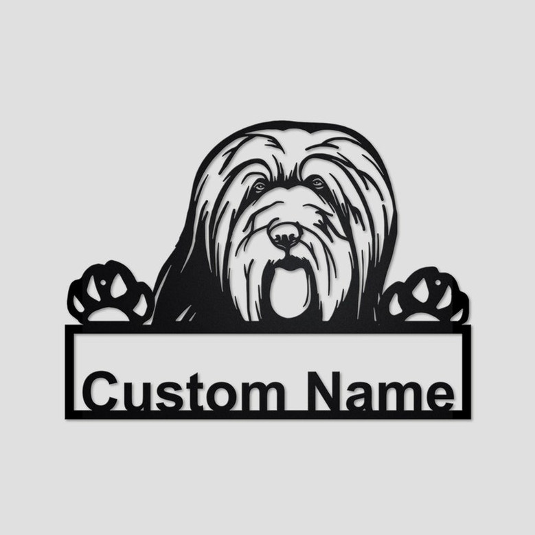 Personalized Bearded Collie Dog Metal Sign| Bearded Collie Dog Metal Wall Art| Dog Metal Sign| Bearded Collie Dog Lover Gift| Dog Lover Gift