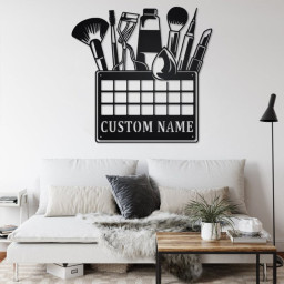 Custom Beauty Cosmetics Metal Wall Art, Personalized Beauty Cosmetics Name Sign Decoration For Room, Beauty Cosmetics Metal Home Decor