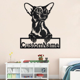Custom Oriental Shorthair Cat Metal Wall Art,Personalized Oriental Shorthair Cat Name Sign Decoration For Room,Oriental Shorthair Home Decor