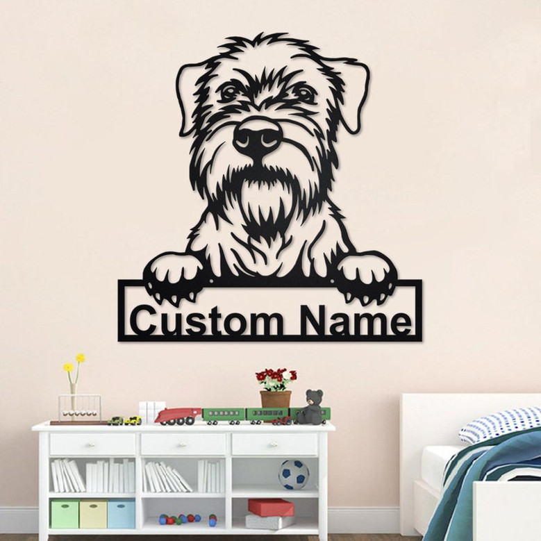 Custom Wheaten Terrier Dog Metal Wall Art, Personalized Wheaten Terrier Dog Name Sign Decoration For Room, Wheaten Terrier Dog Home Decor