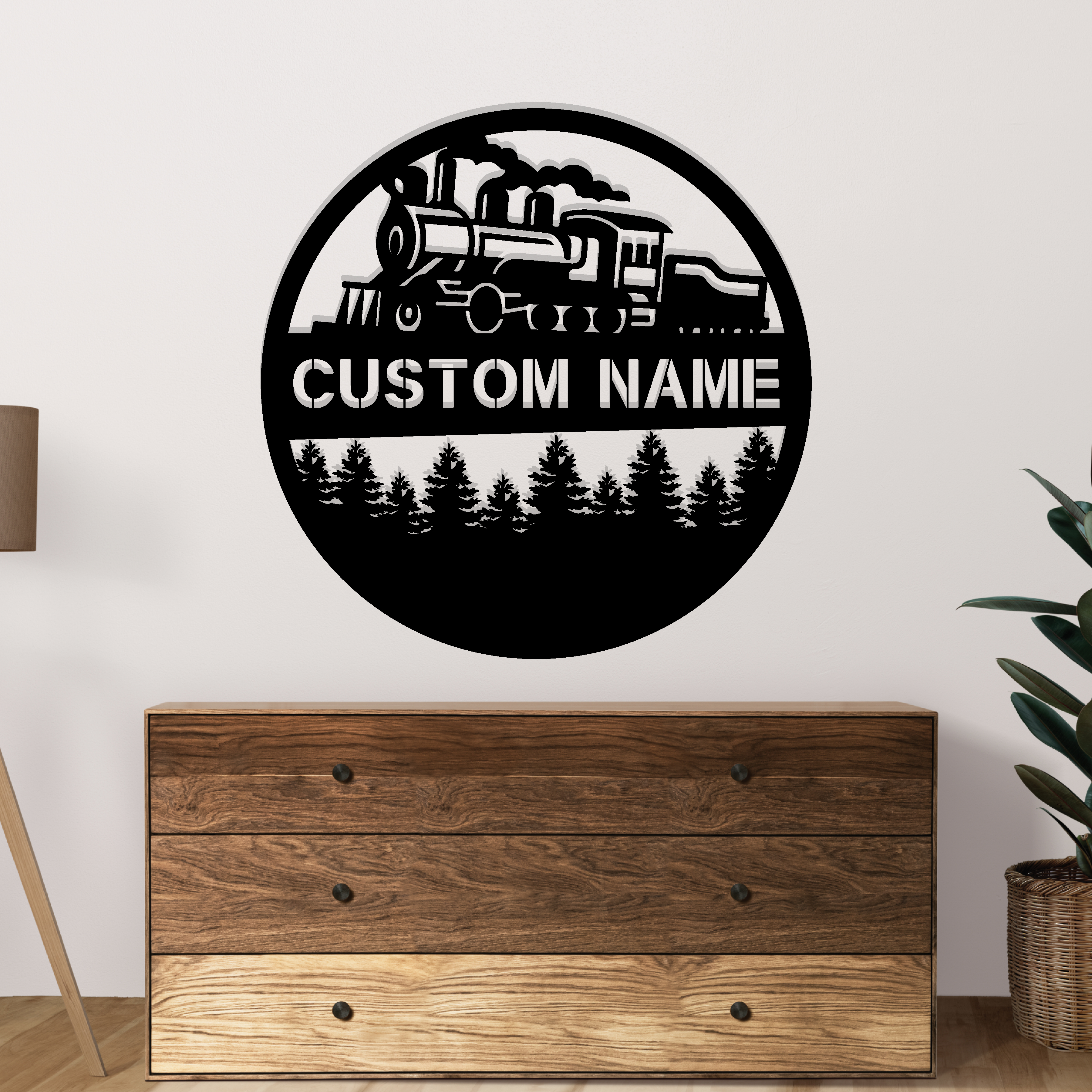 Custom Train Metal Wall Decor