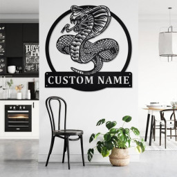 Custom Cobra Snake Metal Wall Art, Personalized Cobra Snake Name Sign Decoration For Room, Cobra Snake Home Decor, Custom Cobra Snake
