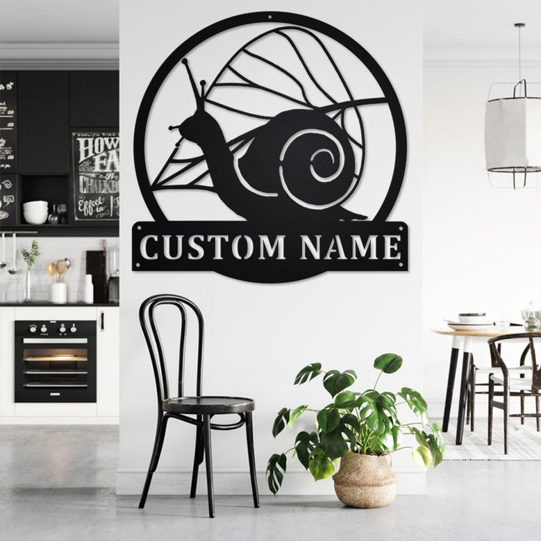 Custom Snail Metal Wall Art, Personalized Snail Name Sign Decoration For Room, Snail Metal Home Decor, Custom Snail, Snail Metal Wall Decor