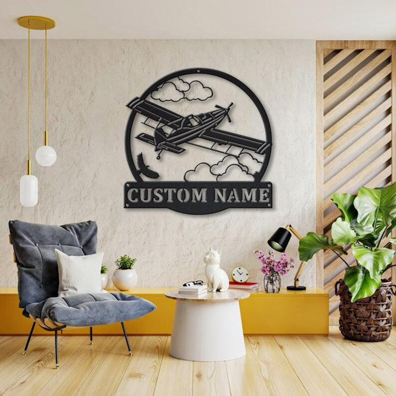 Personalized Agricultural Airplane Metal Sign Art | Custom Airplane Metal Sign | Aircraft Mechanic Gifts | Job Gift | Birthday Gift