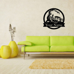 Train Metal Sign - Metal Wall Decor, Custom Metal Name Sign