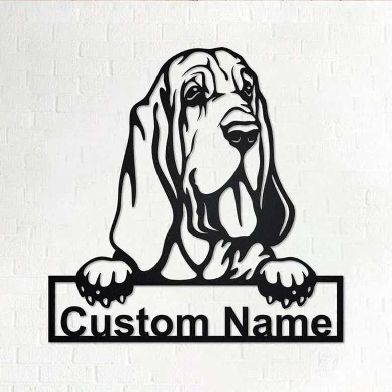 Personalized Bloodhound Metal Sign | Bloodhound Metal Wall Art| Dog Metal Sign | Dog Lover Gift| Bloodhound Lover Gift | Bloodhound