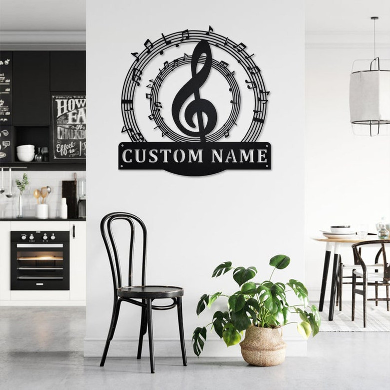 Personalized Music Notes Metal Sign | Music Teacher Metal Wall Art | Music Notes Metal wall Decor | Music Teacher Gift| Custom Music Teacher