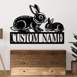 Rabbit Name Metal Sign