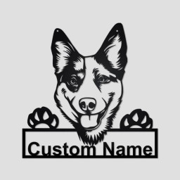 Personalized Custom Australian Cattle Dog Cut Metal Sign, Dog Lover Custom Name Metal Wall Art, Laser Cut Metal Signs