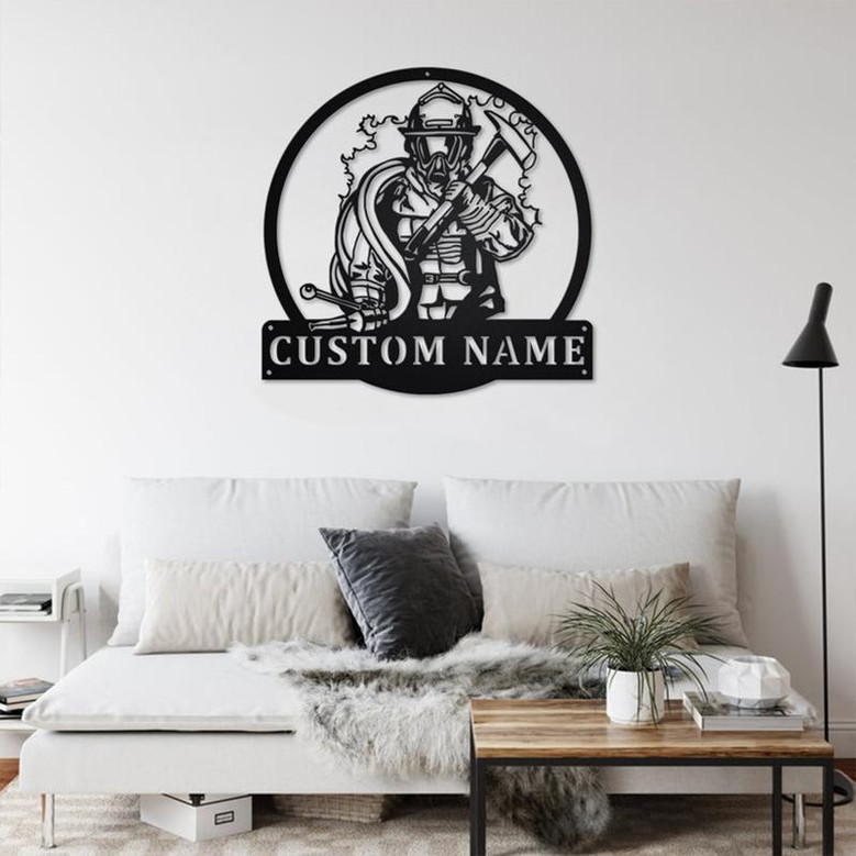 Personalized Fireman Metal Sign | Fireman Metal Wall Art | Fireman Metal wall Decor| Firefighter Metal Sign| Fireman Gift | Firefighter Gift