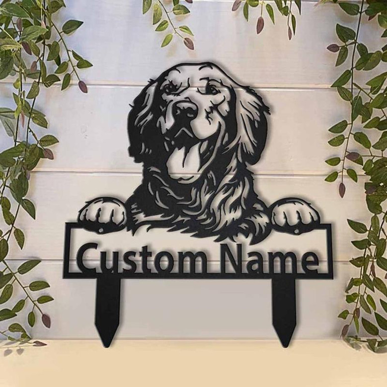Personalized Golden Retriever Metal Yard Art | Golden Retriever Metal Yard Art | Golden Retriever Gifts Funny | Dog Gift | Animal Custom