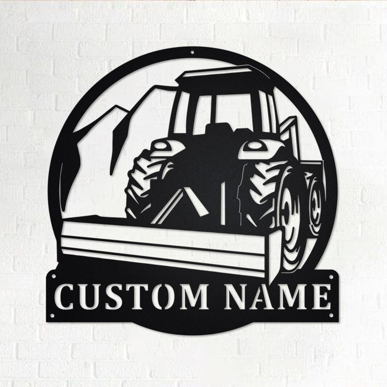 Custom Tractor Box Blade Metal Wall Art, Personalized Tractor Box Name Sign Decoration For Room, Tractor Box Metal Home Decor, Tractor Box