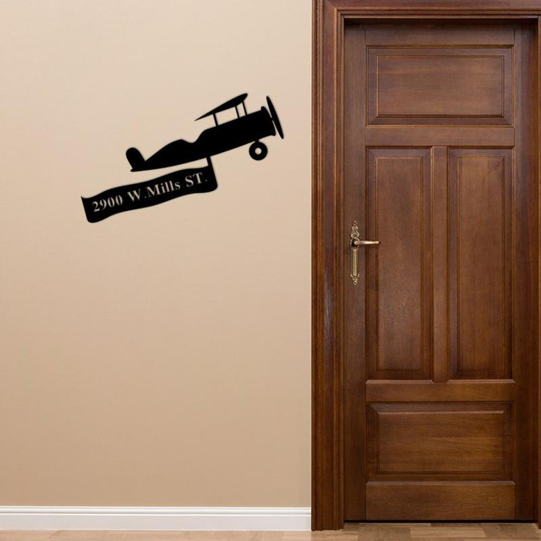 Custom Metal Sign, Airplane, House Numbers,Address sign, family name sign, door sign, custom sign, wall art, custom wall sign, outdoor decor