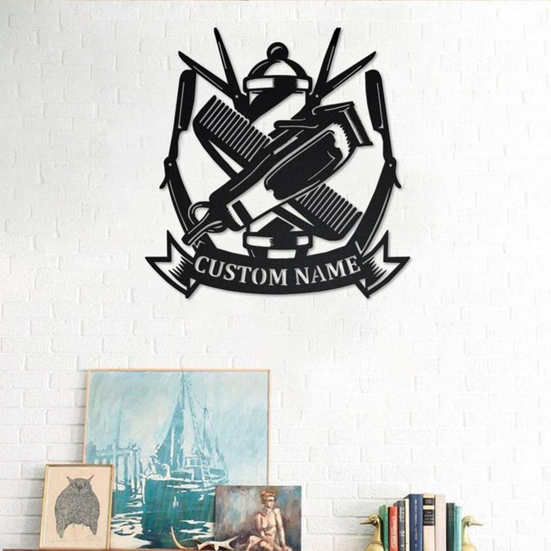 Personalized Barbershop Metal Sign | Barbershop Metal Wall Art | Barbershop Metal wall Decor | Barbershop Custom | Hairstylist Gift