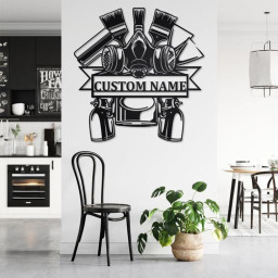 Custom Painter Metal Wall Art, Personalized Painter Name Sign Decoration For Room, Painter Metal Home Decor, Custom Painter, Painter Tools