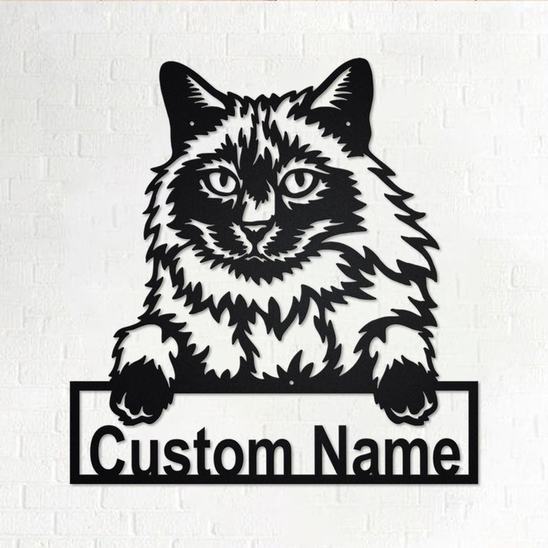 Custom Balinese Cat Metal Wall Art, Personalized Balinese Cat Name Sign Decoration For Room, Balinese Cat Home Decor, Custom Balinese Cat