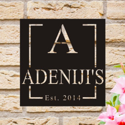 Personalized Family Sign, Metal Wall Art, Monogram Sign , Customize Name Sign, Personalized Wall Art