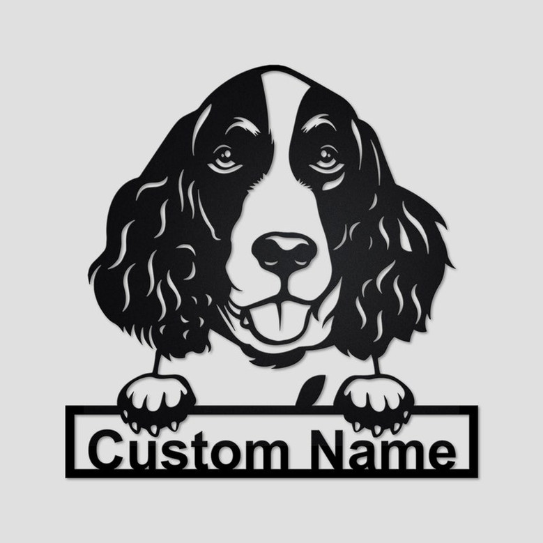 Personalized English Springer Spaniel Metal Sign | English Springer Spaniel Metal Wall Art | Dog Metal Sign | English Springer Spaniel Gift