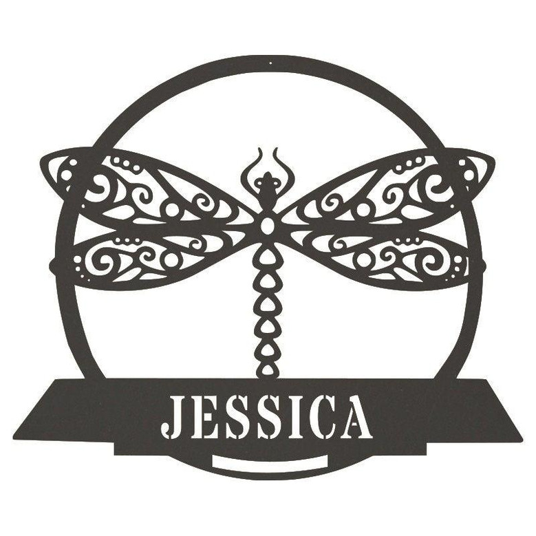 Dragon Fly Monogram - Metal Wall Art Décor-personalized Dragonfly Monogram Farm Sign Metal Name Sign Door Hanger Housewarming Gift