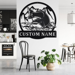 Custom Catfish Fishing Metal Wall Art, Personalized Catfish Name Sign Decoration For Room, Catfish Home Decor, Custom Catfish,Fisherman Gift