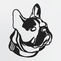 French Bulldog Solid Metal Wall Art, Decorative Metal Dog Sign