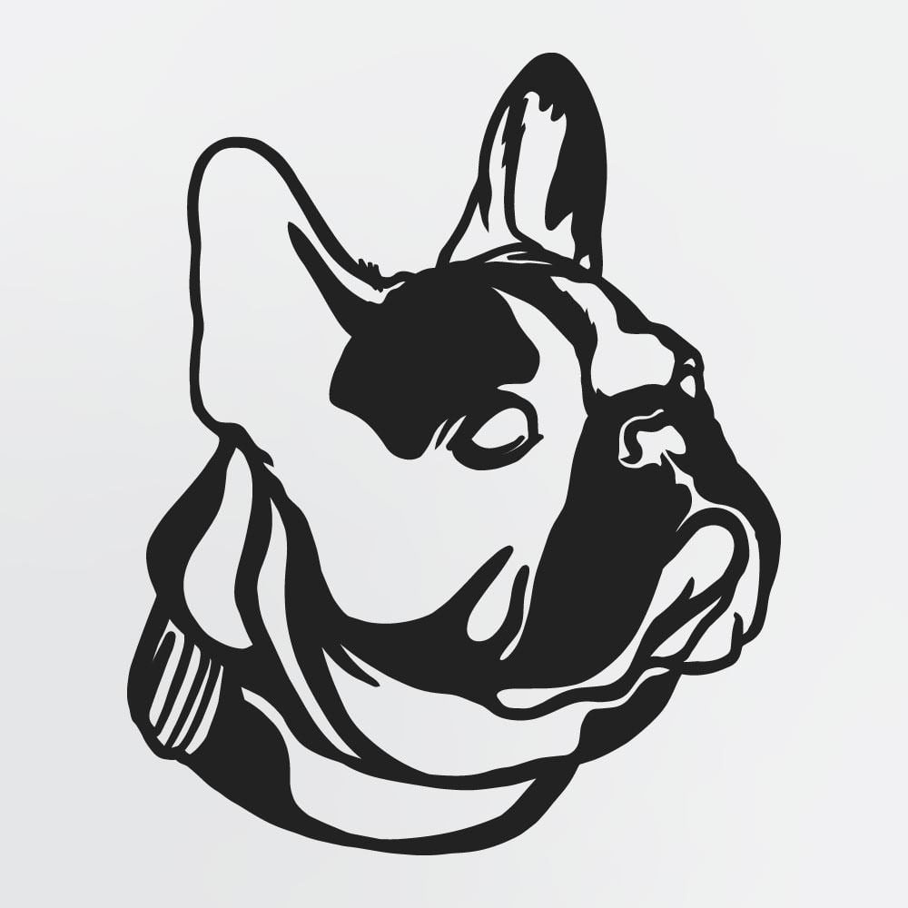 French Bulldog Solid Metal Wall Art, Decorative Metal Dog Sign